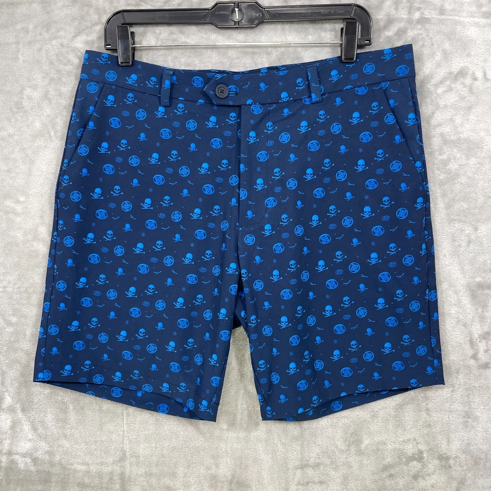 G/Fore Twilight Skull Print Men's 33 Golf Shorts 3D Icon Maverick 4-Way Stretch